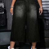 ICON Plus High-Waisted Wide-Leg Cropped Jeans