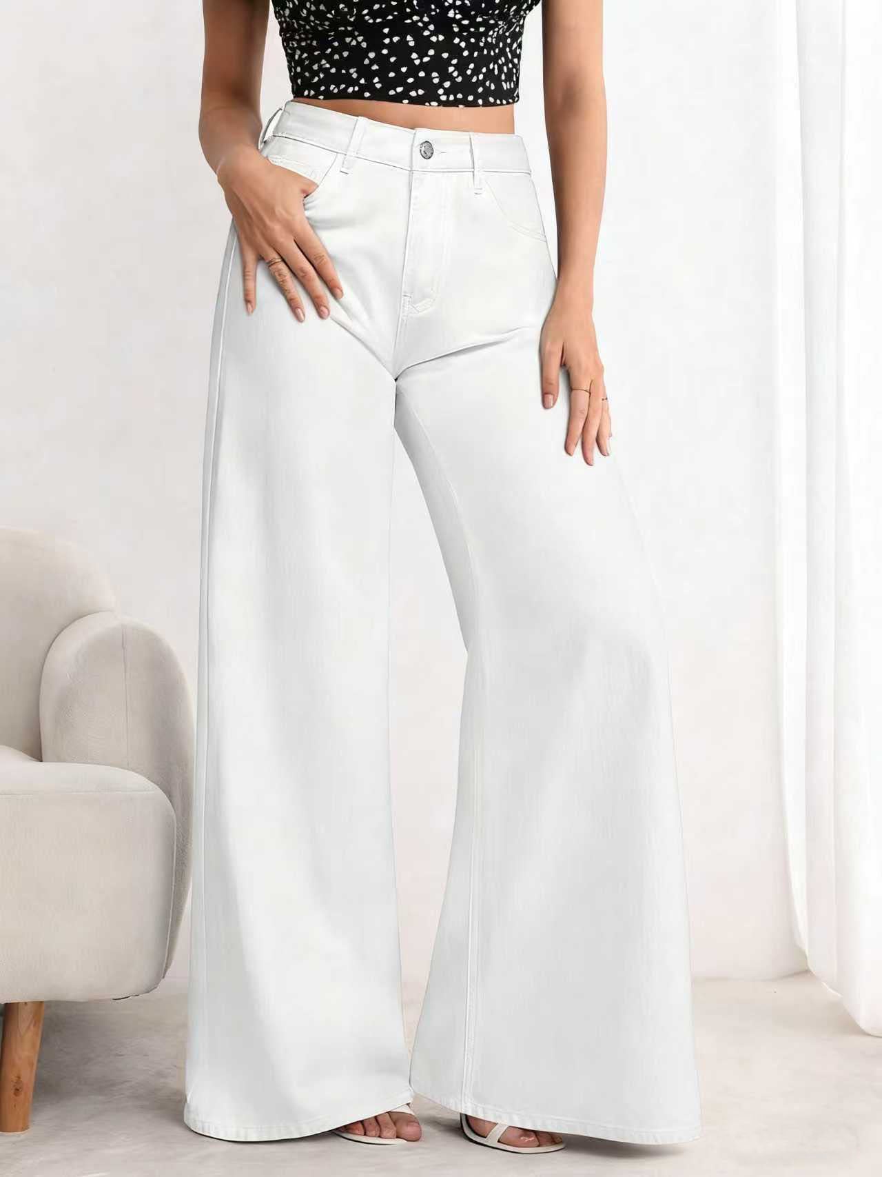 Women Essnce Wide-Leg Jeans, Casual And Chic, Suitable for Daily Wear
