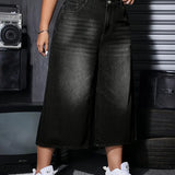 ICON Plus High-Waisted Wide-Leg Cropped Jeans