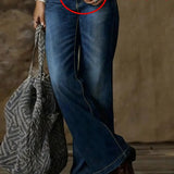 Women's High-Elastic Straight-Leg Full-Length Jeans
