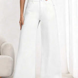Women Essnce Wide-Leg Jeans, Casual And Chic, Suitable for Daily Wear