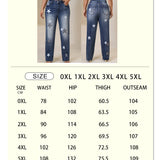 Distressed Wide-Leg Denim Jeans with Star Embroidery