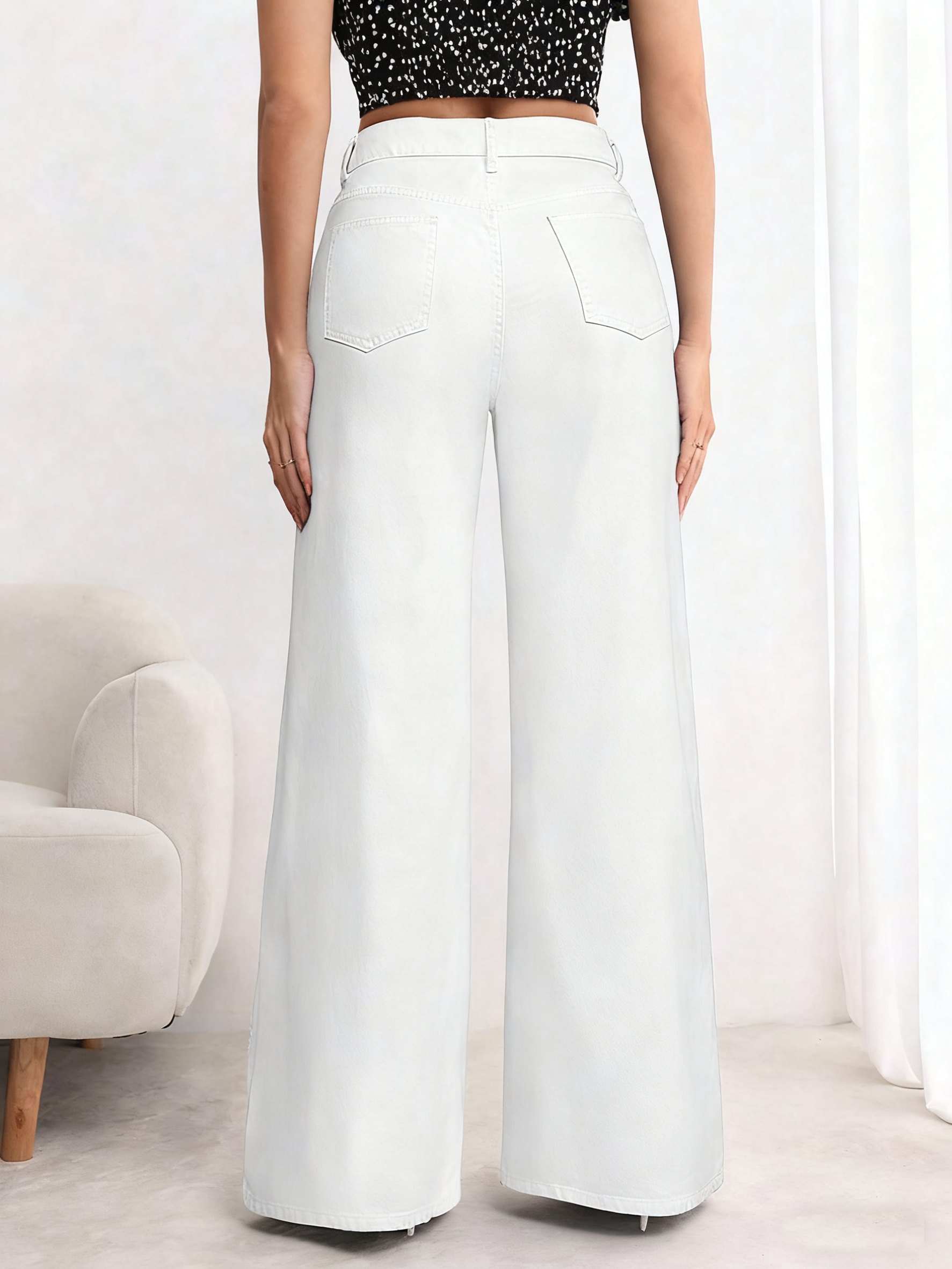 Women Essnce Wide-Leg Jeans, Casual And Chic, Suitable for Daily Wear