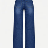 Women's High-Elastic Straight-Leg Full-Length Jeans