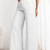 Women Essnce Wide-Leg Jeans, Casual And Chic, Suitable for Daily Wear