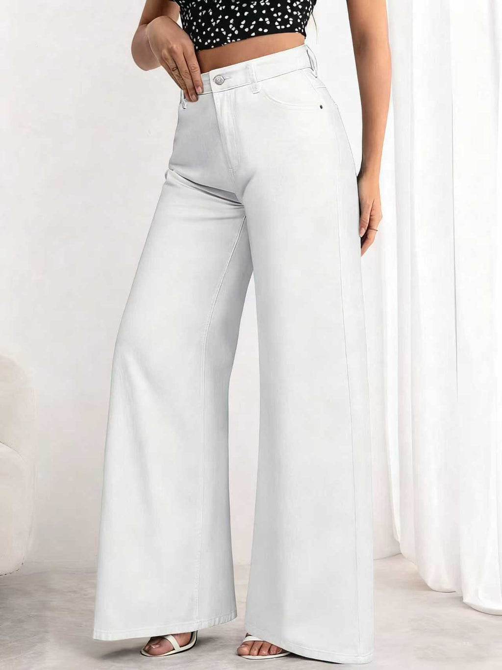 Women Essnce Wide-Leg Jeans, Casual And Chic, Suitable for Daily Wear