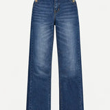 Women's High-Elastic Straight-Leg Full-Length Jeans